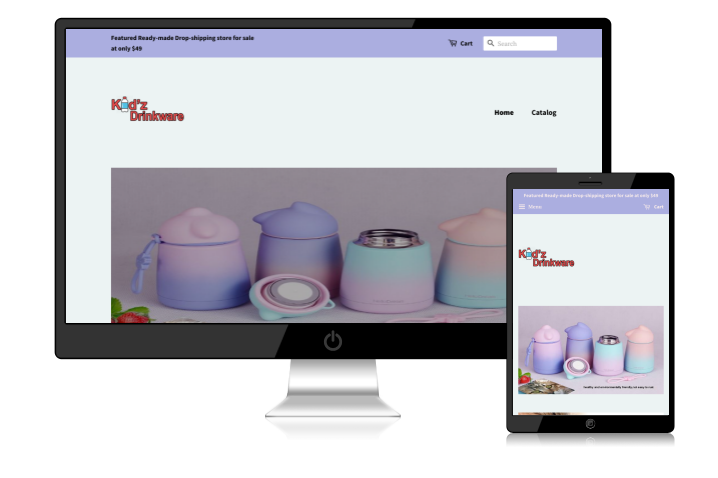 Kids Drinkware Dropshipping Store for Sale